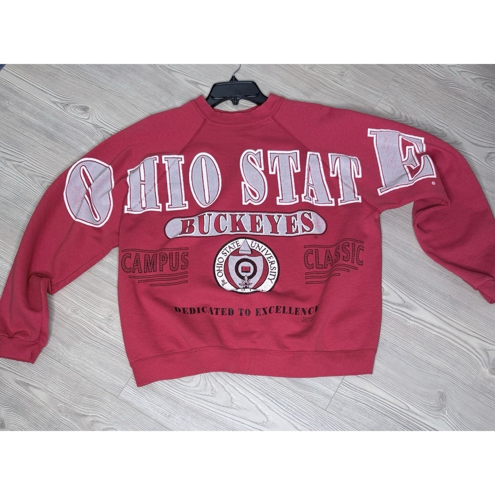 Vintage 90s Ohio State Buckeyes Crewneck Sweatshirt Mens SZ XL Tultex USA